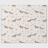 Cute Horses & Horseshoes Kids Birthday Light Beige Geschenkpapier (Flach)