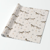 Cute Horses & Horseshoes Kids Birthday Light Beige Geschenkpapier (Ungerollt)