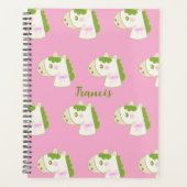 Cute Horses Personalized Pastel Planner Planer (Vorderseite)