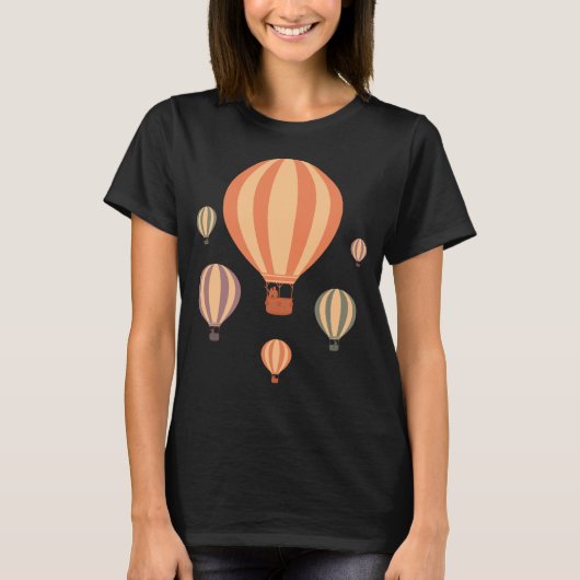 Cute Hot Air Balloons Balloon Sky T-Shirt (Vorderseite)