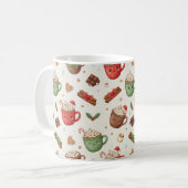 Cute Hot Cocoa Pattern – Festive Illustrated Mugs Kaffeetasse (Vorderseite Links)