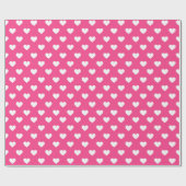 Cute Hot Pink And White Heart Patterned Geschenkpapier (Flach)