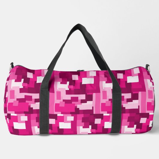 Cute Hot Pink Digital Camo Pattern Girly Duffle Bag (Vorderseite)