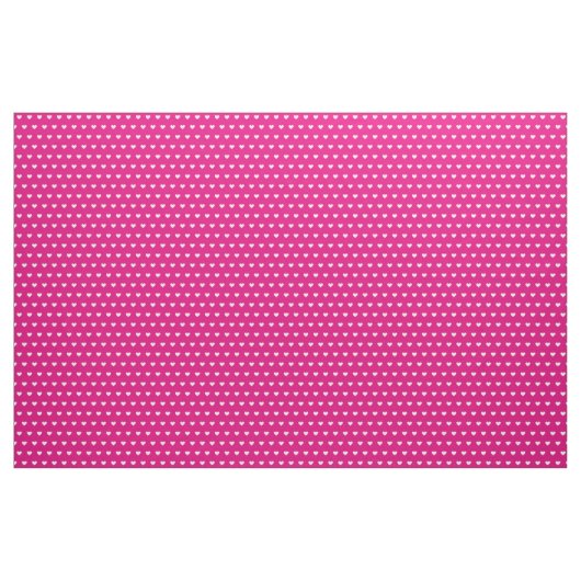 Cute Hot Pink White Hearts Dot Pattern Stoff (Yard (91,4 cm))
