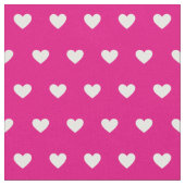 Cute Hot Pink White Hearts Dot Pattern Stoff (Nahaufnahme)