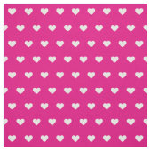 Cute Hot Pink White Hearts Dot Pattern Stoff (Muster)