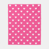 Cute Hot Pink with White Hearts  Fleecedecke (Vorderseite)