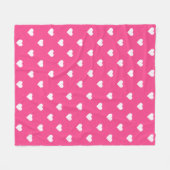 Cute Hot Pink with White Hearts  Fleecedecke (Vorderseite (Horizontal))