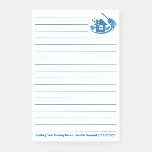 Cute House Cleaning Maid Company Custom Lined Post-it Klebezettel (Vorderseite)