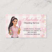 Cute House Cleaning Maid Housekeeping Service Visitenkarte (Vorderseite)
