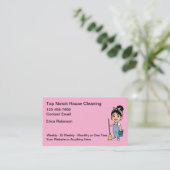 Cute House Cleaning Maid Service Business Cards Visitenkarte (Stehend Vorderseite)