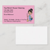 Cute House Cleaning Maid Service Business Cards Visitenkarte (Vorne/Hinten)