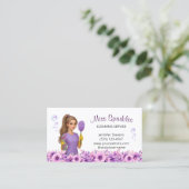 Cute House Cleaning Service Maid Floral Visitenkarte (Stehend Vorderseite)