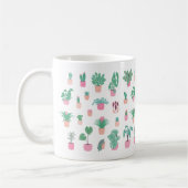 Cute Houseplant Pattern with Minimalist Potted Pla Kaffeetasse (Links)