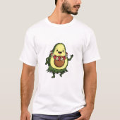Cute Hula Avocado Character Dancing T-Shirt (Vorderseite)