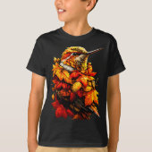 Cute Hummingbird Fall Leaves Forest Vibes Autumn A T-Shirt (Vorderseite)