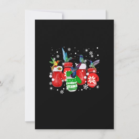 Cute Hummingbird In Gloves Christmas Bird Lovers M Einladung (Vorderseite)