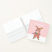Cute Hungry Bunny Pink Square Custom Notebook  Notizblock (Innenseite)