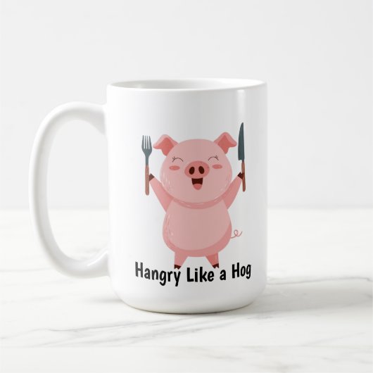 Cute Hungry Piggy Die Cut Sticker Kaffeetasse (Links)