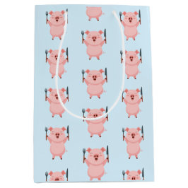 Cute Hungry Piggy Mittlere Geschenktüte