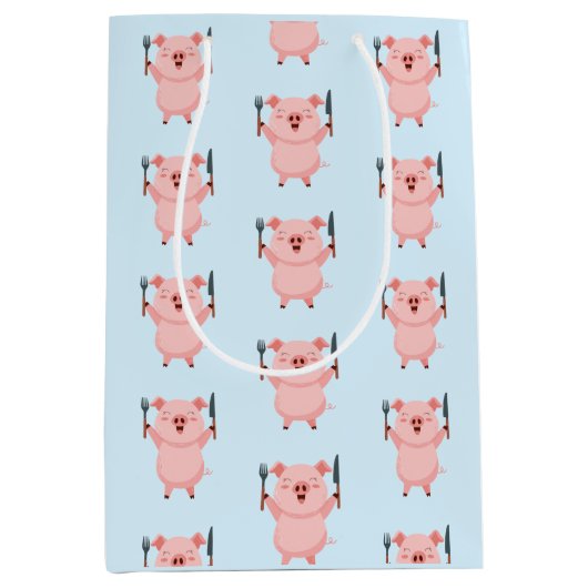 Cute Hungry Piggy  Mittlere Geschenktüte (Vorderseite)