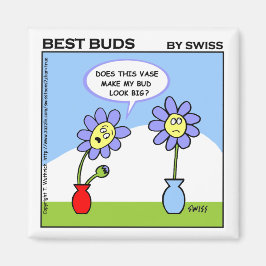 Cute Husband Wife Humor Cartoon Flower Funny Magnet