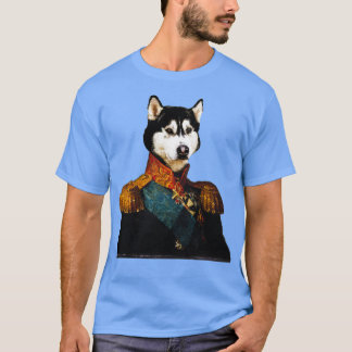 Cute Husky Distinguish Royal Dog Pets on renaissan T-Shirt