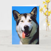 Cute husky dog foto customizable greeting card karte (Gelbe Blume)