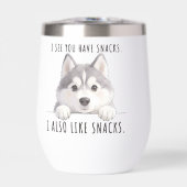 Cute Husky Dog Snacks Quote Funny Minimalist (Vorderseite)