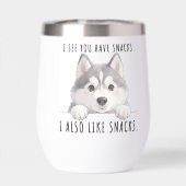 Cute Husky Dog Snacks Quote Funny Minimalist (Rückseite)