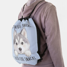 Cute Husky Dog Snacks Quote Funny Minimalist