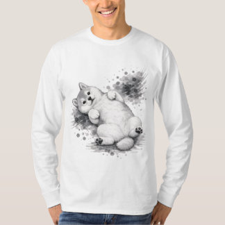 【Cute Husky Ink Long Sleeve T-Shirt】 T-Shirt