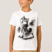 【Cute Husky Japanese Ink Kids T-Shirt】 T-Shirt (Vorderseite)
