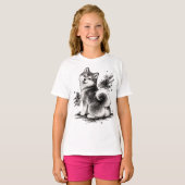 【Cute Husky Japanese Ink Kids T-Shirt】 T-Shirt (Vorne ganz)