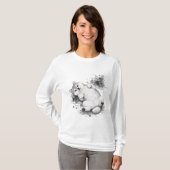 【Cute Husky Puppy Ink Art Long Sleeve T-Shirt】 T-Shirt (Vorne ganz)