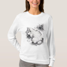 【Cute Husky Puppy Ink Art Long Sleeve T-Shirt】