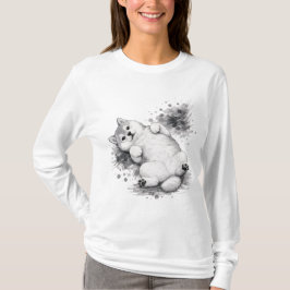 【Cute Husky Puppy Ink Art Long Sleeve T-Shirt】 T-Shirt
