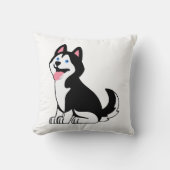 Cute Husky Puppy Throw Pillow Kissen (Vorderseite)