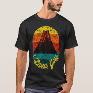 Cute I Lava You Vulkan im Vintage-Stil Sonnenunter T-Shirt