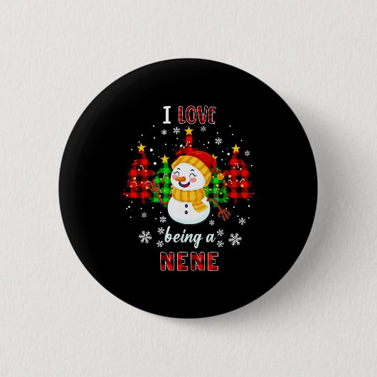 Cute I Love Being A Nene Snowman Christmas Valenti Button (Vorderseite)