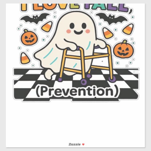 Cute I Love Fall Prevention Physical Therapy Ghost Aufkleber (Blatt)
