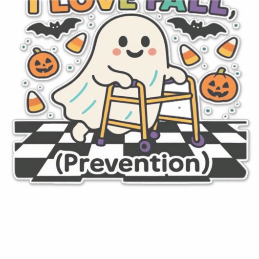 Cute I Love Fall Prevention Physical Therapy Ghost Aufkleber (Vorderseite)