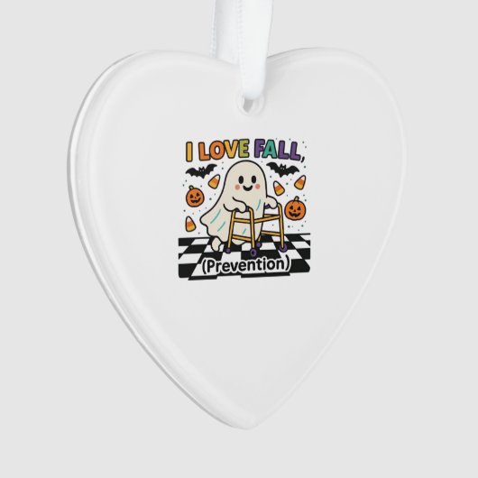 Cute I Love Fall Prevention Physical Therapy Ghost Ornament (Vorderseite)