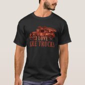 Cute I Love Fire Trucks Future Firefighter Fireman T-Shirt (Vorderseite)