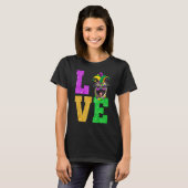 Cute I Love Mardi Gras Pug Dog Puppy Lover Premium T-Shirt (Vorne ganz)
