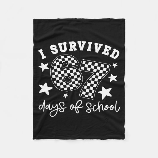 Cute I Survived 67 Days Of School Six Seven Meme T Fleecedecke (Vorderseite)