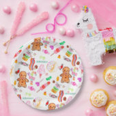Cute Ice Cream Candy Donut Candyland Kids Birthday Pappteller (Party)