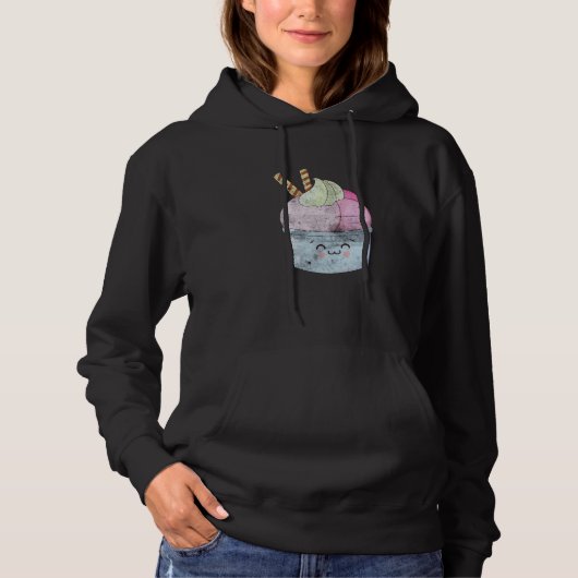 Cute Ice Cream Cat Summer Dessert Kittens Hoodie (Vorderseite)