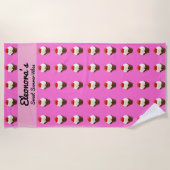 Cute Ice Cream Chocolate & Strawberry Beach Towel Strandtuch (Vorderseite)