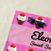 Cute Ice Cream Chocolate & Strawberry Beach Towel Strandtuch (Beispiel)